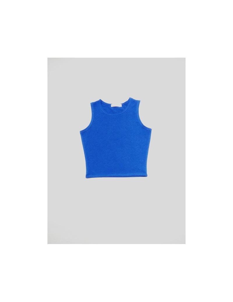 2019 New Summer Style Women Cotton Tank Top for Ladies Multicolor Casual Tops Sleeveless Crop Tank Top Camisole - Blue - 4X3...