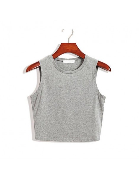 Tank Tops 2019 New Summer Style Women Cotton Tank Top for Ladies Multicolor Casual Tops Sleeveless Crop Tank Top Camisole - B...
