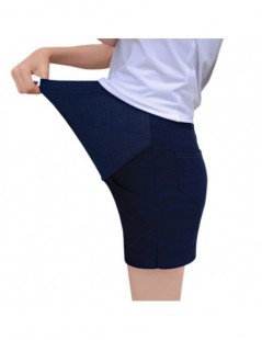 Shorts New Summer Maternity Short Trousers Knitted Elastic Belly Shorts Women Pregnant Summer Adjustable Waist Shortpants - D...