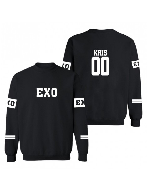 Hoodies & Sweatshirts EXO Kpop Hoodies For Women Men Pullover Sweatshirt Member Name Album Letter Print Exo Couple Tracksuit ...