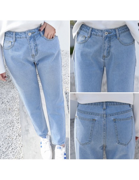 Jeans 2019 Fashion Ripped Jeans Woman High Waist Boyfriend Jeans For Women Plus Size Blue Black White Denim Mom Jeans Pants T...