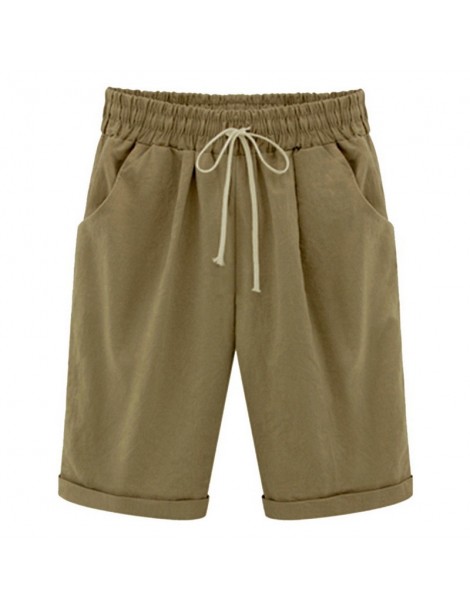 Shorts Summer Loose Straight Knee Length Shorts Comfortable Pocket Trouses Women's Short Plus Size FiveStrap Casual Shorts - ...