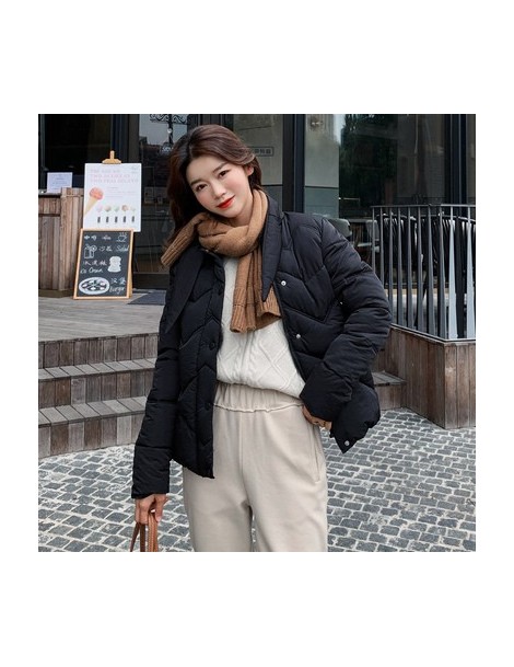 New Winter Single Breasted Coat 2019 Pink Cotton Padded Jacket Stand Collar Thin Female Parkas Plus Size 2XL chaqueta mujer ...
