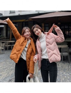 Parkas New Winter Single Breasted Coat 2019 Pink Cotton Padded Jacket Stand Collar Thin Female Parkas Plus Size 2XL chaqueta ...