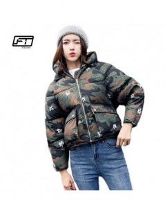 Parkas Winter Women Padded Coats Short Cute Cotton Down Parkas Camouflage Wadded Jacket Loose Casual Warm Overcoats - black -...