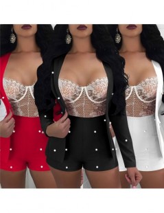 Women's Sets Pearls Accent Women Office Business Suits Cardigan Blazer Coat And Shorts Slim Full Sleeve Two Piece Set Club We...