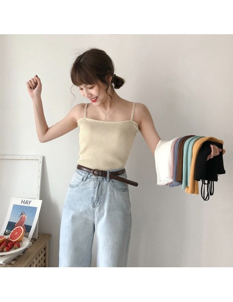 Tank Tops 2019 Autumn Winter Bottoming Tops cotton Solid Color Sexy Casual Camis Sling Tank Tops Knitting Elasticity Fashion ...