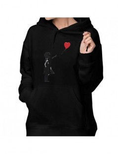 Hoodies & Sweatshirts Heart Love Hoodie Banksy - Girl With Balloon Hoodies Long Sleeve Graphic Hoodies Women Sexy Streetwear ...