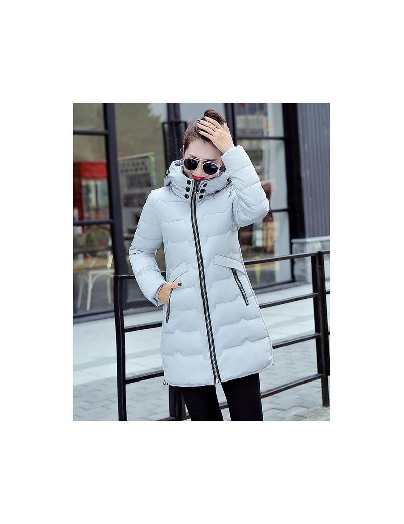 Parkas Female Plus Size 5xl 6xl Pakras New 2018 Winter Long Sleeve Hooded Slim Medium Long Black Padded Jacket Women Casual C...