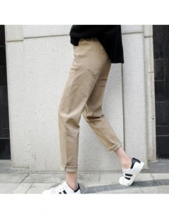 Jeans Jeans Woman 2019 Spring Korean Loose BF Style Denim Pants Vintage Khaki Ankle-Length Jeans Trousers New Fleece Jeans - ...