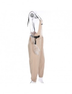 Pants & Capris Women Brand Casual Overalls Loose Casual Khaki Patchwork Pants Zipper High Waist Pockets Pockets Backless Pop ...
