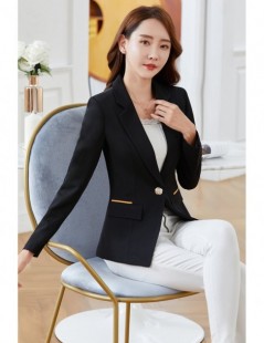 Blazers 2019 New Spring Autumn Notched Office Ladies Quality Slim Long Sleeve Solid Color Womens Single Button Small Suit - p...