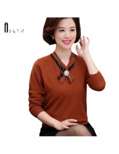 Pullovers Women's Sweater New Spring Long Sleeve Sweater For Women V Neck Women Pullovers Knitwear Solid Pull Femme Pullover ...