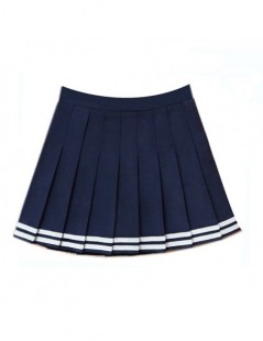 Skirts Drop ship high waist ball Denim pleated skirts Harajuku Lolita stripe a-line sailor skirt Cosplay Japanese school Skir...