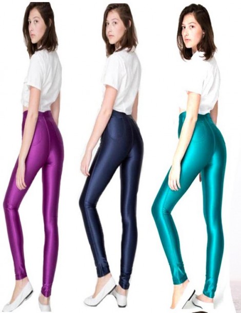 Pants & Capris Women Fashion Plus Size XL 2018 Brand New High Waist Candy Color Shiny Dance Disco Pants American A Pencil Wor...