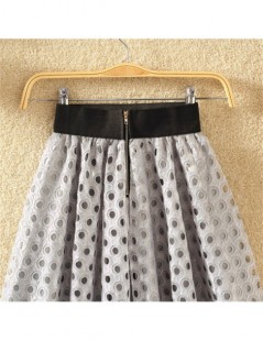 Skirts 2018 New Women Summer Sweet Skirt Dot Hollow Out Lace Skirts Female A-Line Mini Skirt High Waist Ball Gown Skirt S036 ...
