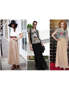 Skirts New Brand Fashion Designer Sexy Style Skirt Women Sexy Chiffon Candy Color Long Skirt High Quality Nice designs Hot se...