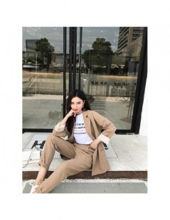 Pant Suits NEW Casual Solid Women Pant Suits Notched Collar 2piece Blazer Jackets + Pencil Pant Female Suit Autumn 2019 suit ...