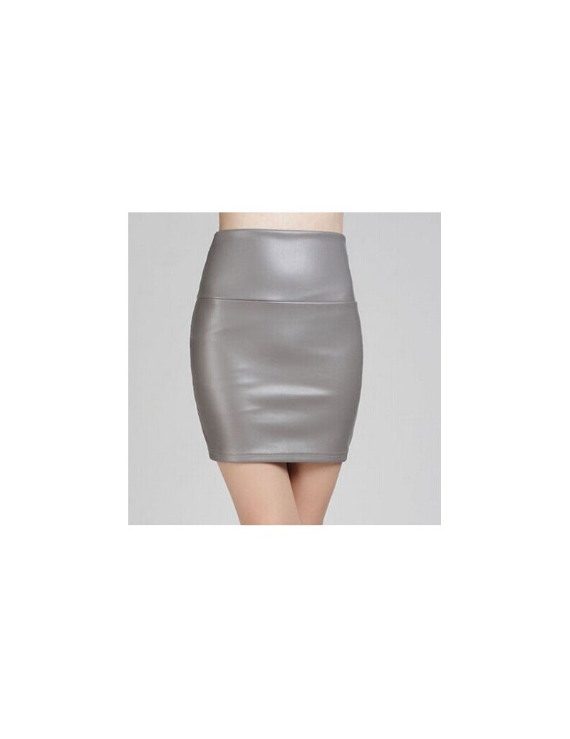 2018 spring autumn Fashion Women Skirts PU faux leather skirts tight stretch female short pencil mini skirt saias femininas ...