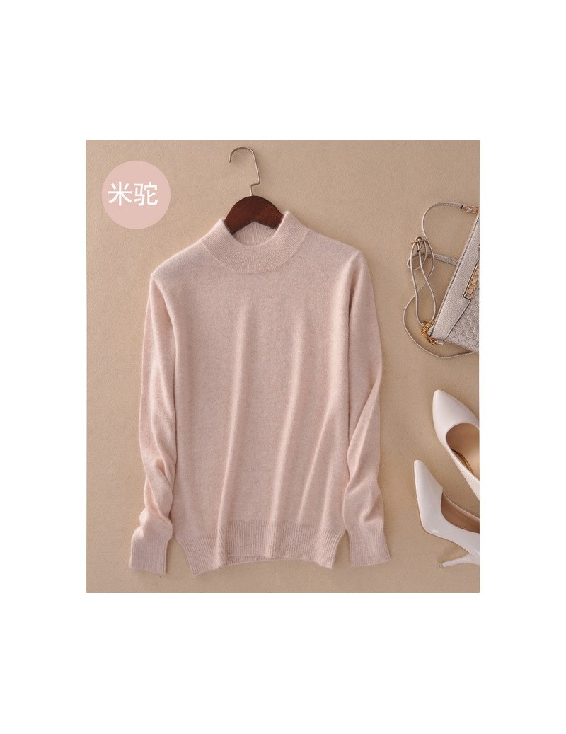 Fashion Cashmere Blended Knitted Sweater Women Tops Autumn Winter Turtleneck Pullovers Female Long Sleeve Solid Color - M ca...