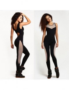 Jumpsuits New Sexy Women Jumpsuit Solid Mesh Round Neck Sleeveless Overalls Hollow Out Leotards Playsuit Black Pants Pink Whi...