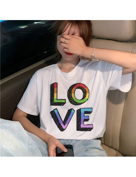 T-Shirts New Lgbt Gay Love Harajuku T Shirt Women Lesbian Ullzang 90s T Shirt Graphic Rainbow Love Is Love Tshirt Cartoon Top...
