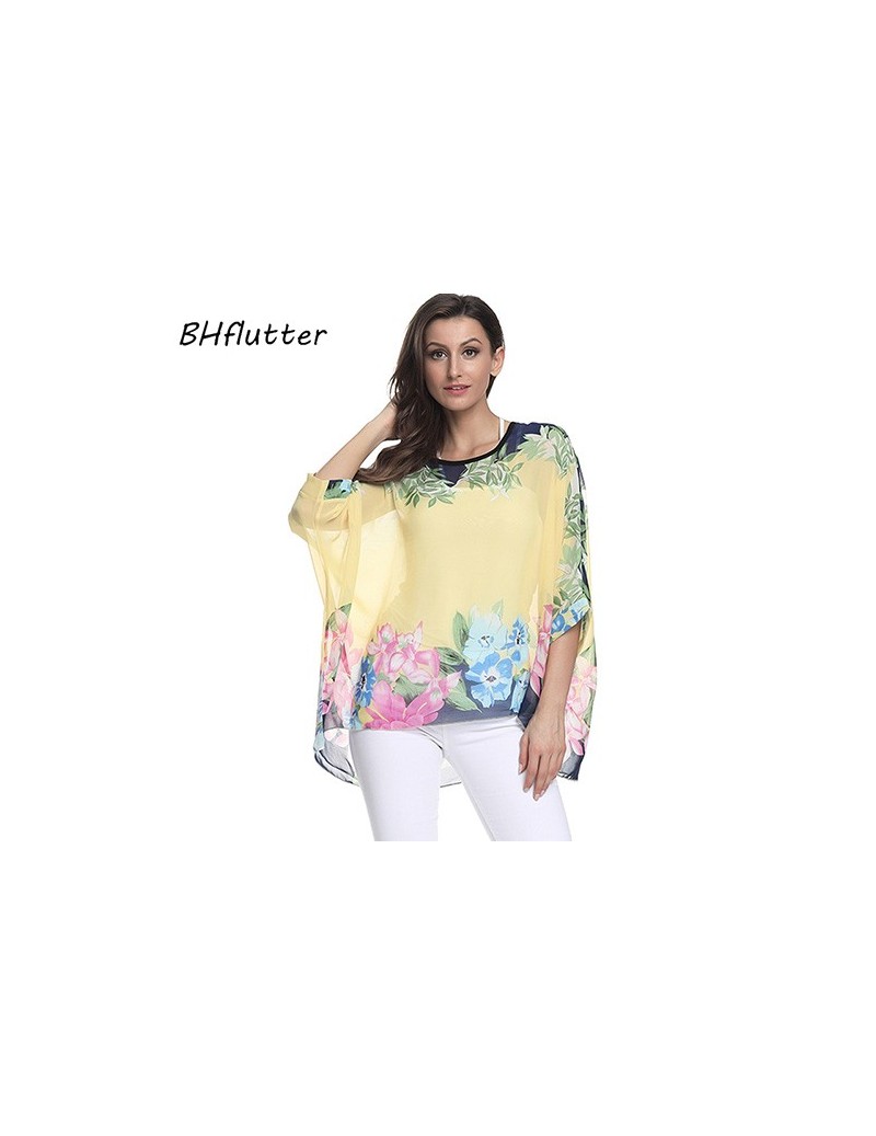 Plus Size 2018 Women Tops Tees Batwing Sleeve Casual Loose Chiffon Blouse Shirt O neck Solid Summer Blouses Blusas - picture...
