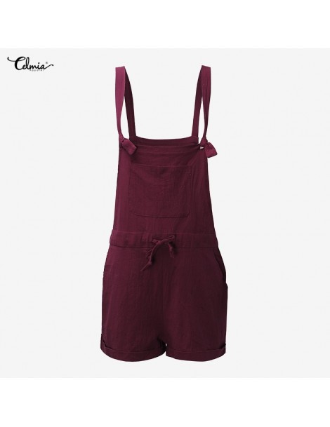 Rompers 2019 Summer Women Overall Bottoms Pants Bodysuits Casual Pantalon Cotton Linen Playsuits Short Trousers Rompers Jumps...