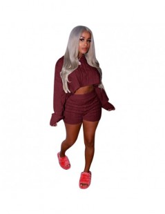 Women's Sets Women Autumn Winter Knitted Sweater Two Piece Set O Neck Long Batwing Sleeve Crop Top Shorts Sexy Night Club Out...