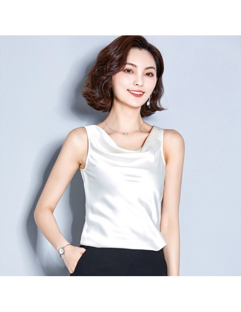 Tank Tops Club Satin Women Solid Camis Top 2019 Summer Camis Shirts Silk Solid Sexy Casual Basic Tank Tops White Plus Size Bl...