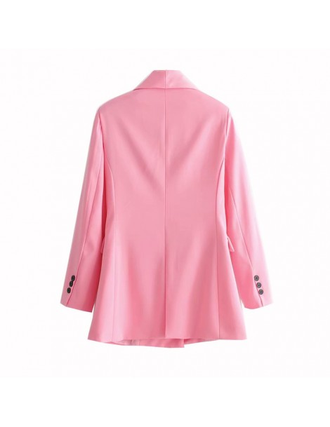 Blazers Women Pink Suit Jacket Formal Blazer 2019 Double Breasted Pocket Women Blazer Work Office Business Suit Outwear - pin...