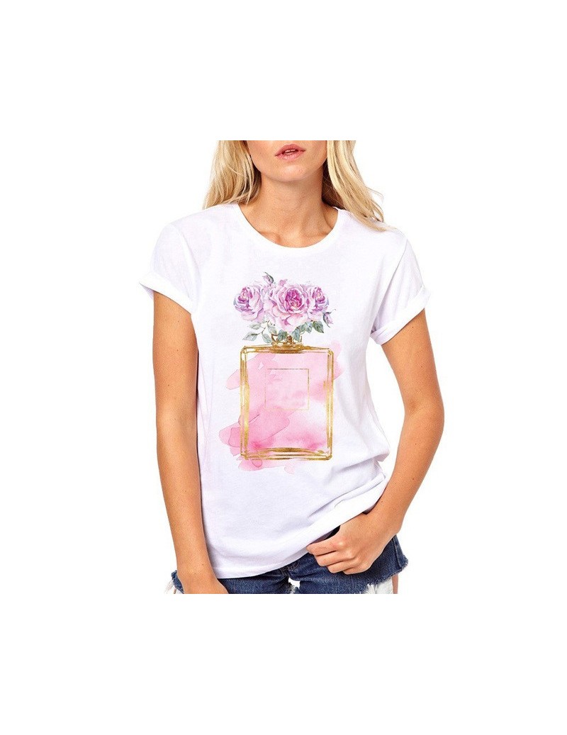 T-Shirts Harajuku T Shirt Fashion Flowers Bottle Graphic Print Tees Female Streetwear Tops New Camiseta Mujer - 639 - 4W41668...