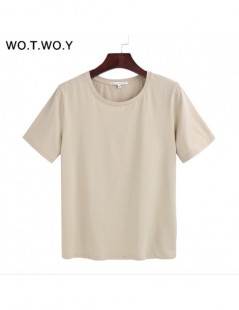T-Shirts 2018 Summer Cotton T Shirt Women Loose Style Solid Tee Shirt Female Short Sleeve Top Tees O-Neck T-shirt Women - 503...