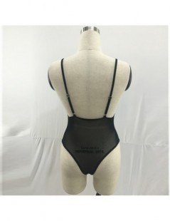 Bodysuits 2019 Sexy Bodysuit Women Transparent Mesh Bodysuit Rompers Clubwear Solid Casual Basic Strap Summer Bodycon Jumpsui...