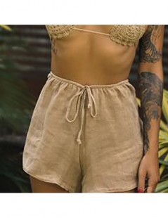 Shorts 2019 Summer Girl Casual Lace Up Shorts Stylish High Waist Perspective Rayon Shorts Women Holiday Elastic Beach Britche...