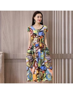 Dresses Plus Size 2019 Summer New Short-sleeved Print Vintage Dress Loose Long Dress XL-6XL Women Dress RE2336 - 20 - 4230044...