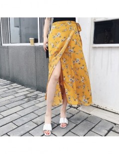 Skirts 2019 Bohemian High Waist Floral Print Summer Skirts Womens Boho Asymmetrical Chiffon Skirt Maxi Long Skirts For Women ...