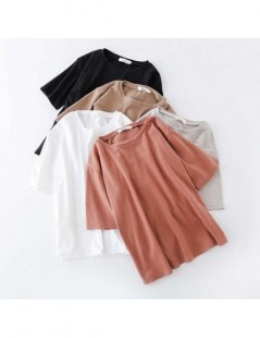 T-Shirts Korean Style Short Sleeve T-shirt Women Fashion Loose Basic T-shirts Casual Tops - YELLOW - 4B3974608167-5 $7.57