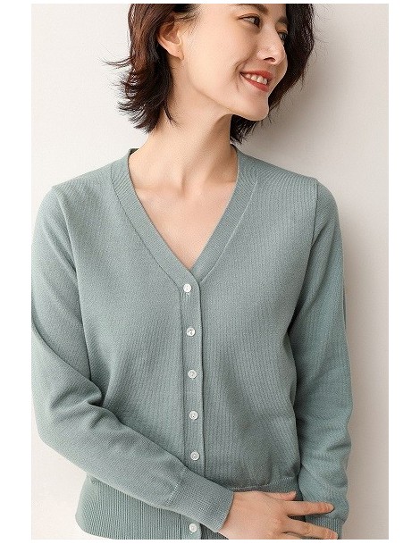 2019 Spring sales Fashion Short Cashmere Cardigan Women High Quality Power Flow Design - hui lv - 4Q3822670235-3