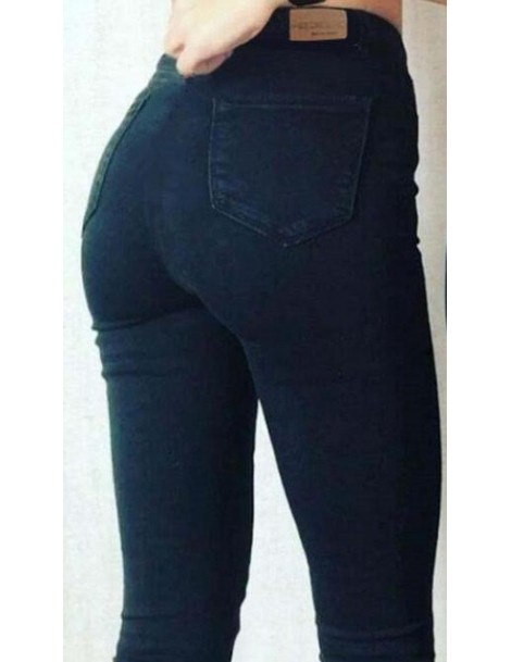 Jeans Vintage style BF fashion women jeans high waist Jean pencil demin pants fitness cotton elastic jeans - black - 4M395363...