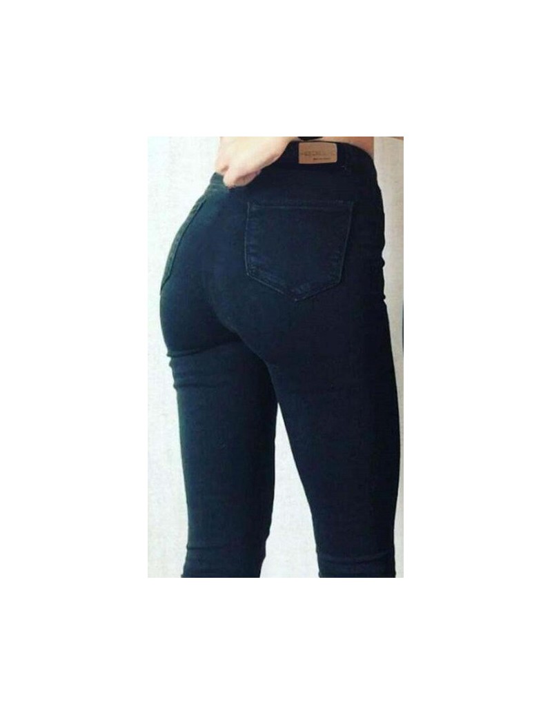 Vintage style BF fashion women jeans high waist Jean pencil demin pants fitness cotton elastic jeans - black - 4M3953632508-1