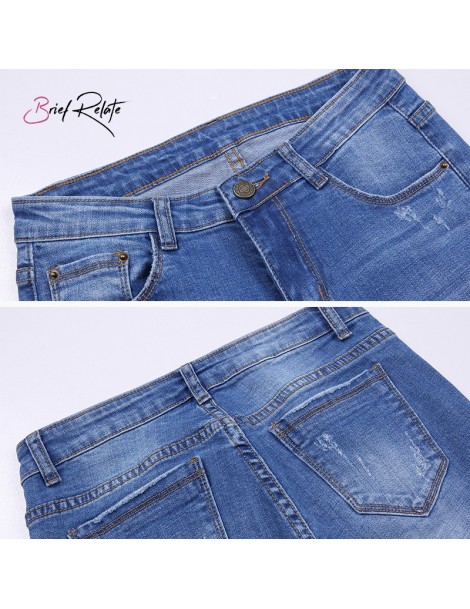 Jeans Women Jeans Tassels Blue Street Pocket Lady Jeans Casual Denim Bell Bottoms Pants Female Horn Pencil Jeans - Sky Blue -...