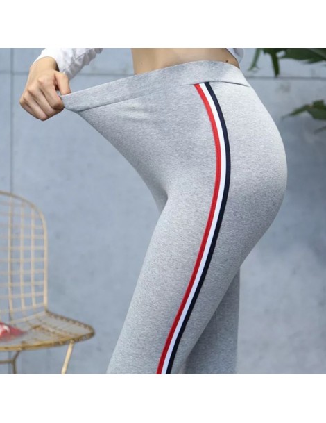 Pants & Capris Workout Pants Women's Super Elastic Sportes Pants Black Gray Tummy Control Capris Pants Fashion Stripe On side...