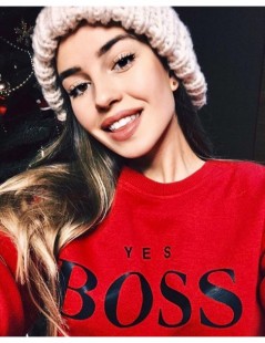 Hoodies & Sweatshirts 2019 Women Sweatshirts Ladies Causal Letter BOSS Printed Hooded Sweatshirt Pullover Tops Sudadera Mujer...