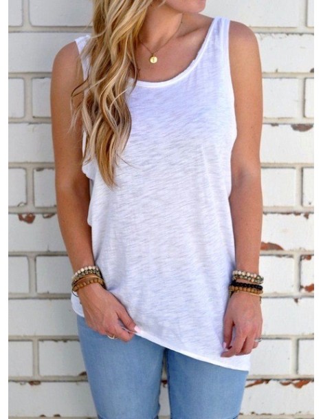 Tank Tops 2019 New Arrival Summer Women Sexy Sleeveless Backless Shirt Knotted Tank Top Blouse Vest Tops Tshirt - White - 4D3...