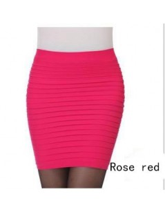 Skirts New Fashion 1Summer Women Skirts High Waist Candy Color Plus Size Elastic Pleated Short Skirt QB001-N - Random - 4E372...