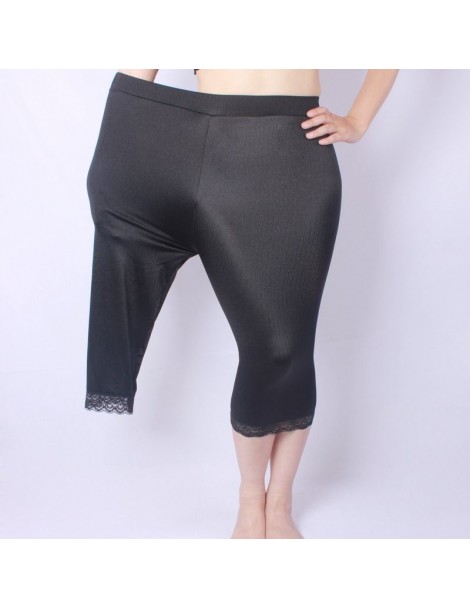 Pants & Capris women summer 3xl 5xl plus size knee length capris lady slim fitted skinny lace short legging big size Mujer Sh...