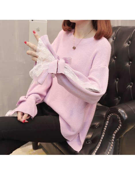 Pullovers Spring Women Pullovers and Hollow Out Lace Sweaters 2019 Sexy Yellow Knitted Sweater Female Womens Jumper Tops Pull...
