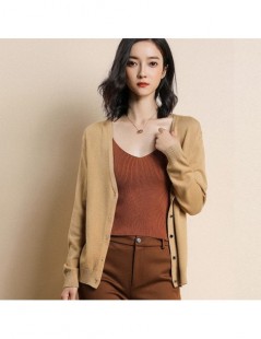 Cardigans Solid Color Knitted Sweaters Women Knitted V-Neck Cardigan Soft Coat Blouse Elastic Slim Female Casual Short Cardig...