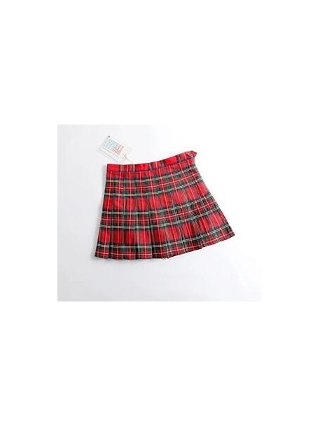 Skirts Harajuku Tartan Pink Women Skirt Sexy plaid Pleated Skirts Fashion Mini Skirt Side Button High Waist skirts womens Cas...